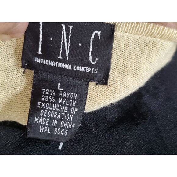 INC International Concepts Womens Beige Rayon Crochet Round Neck Sweater Large - Picture 10 of 14